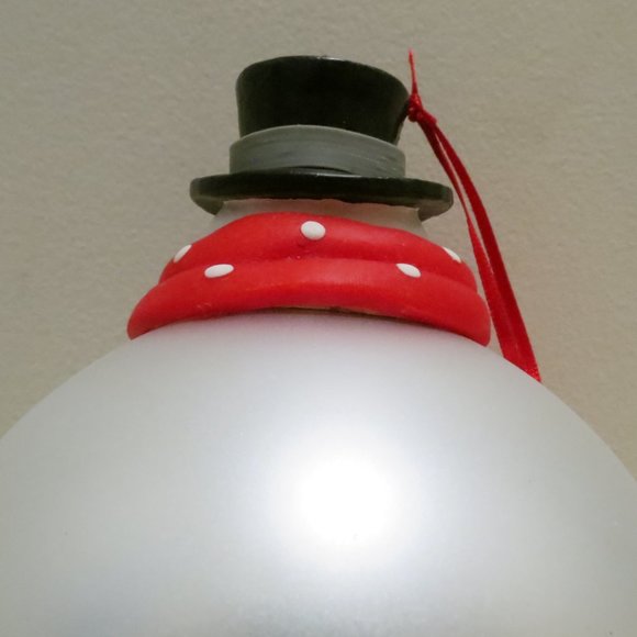 Snowman Christmas Tree Ornament 4.5" Globe Vintage Mercury Glass Department 56 - Picture 4 of 9